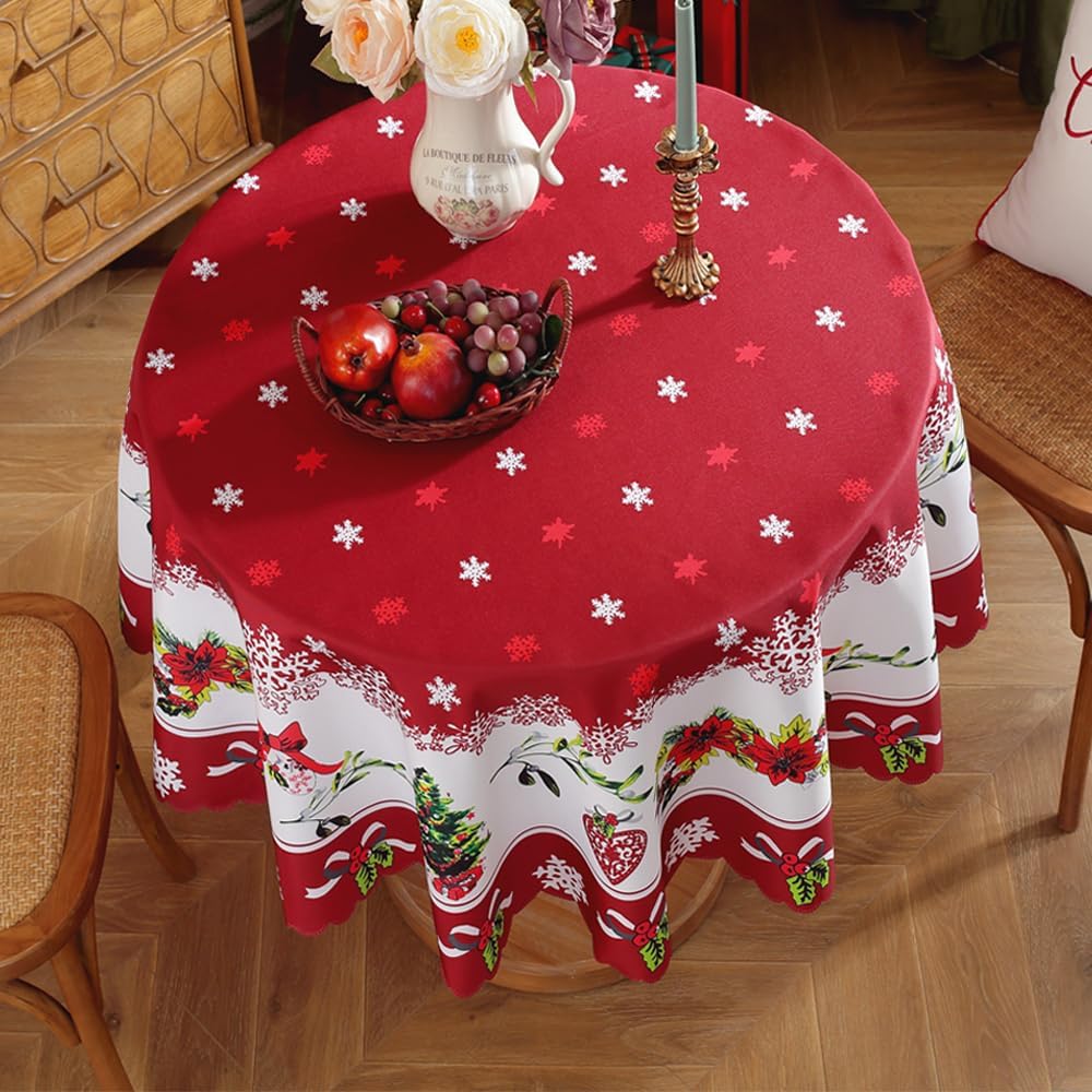 Amazon｜Hopeholic クリスマス テーブルクロス 円形 直径140cm