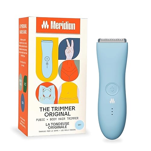 MERIDIAN The Trimmer Original - Recortadora de vello corporal para hombres, afeitadora eléctrica para cabello púbico, pecho, piernas y bikini,