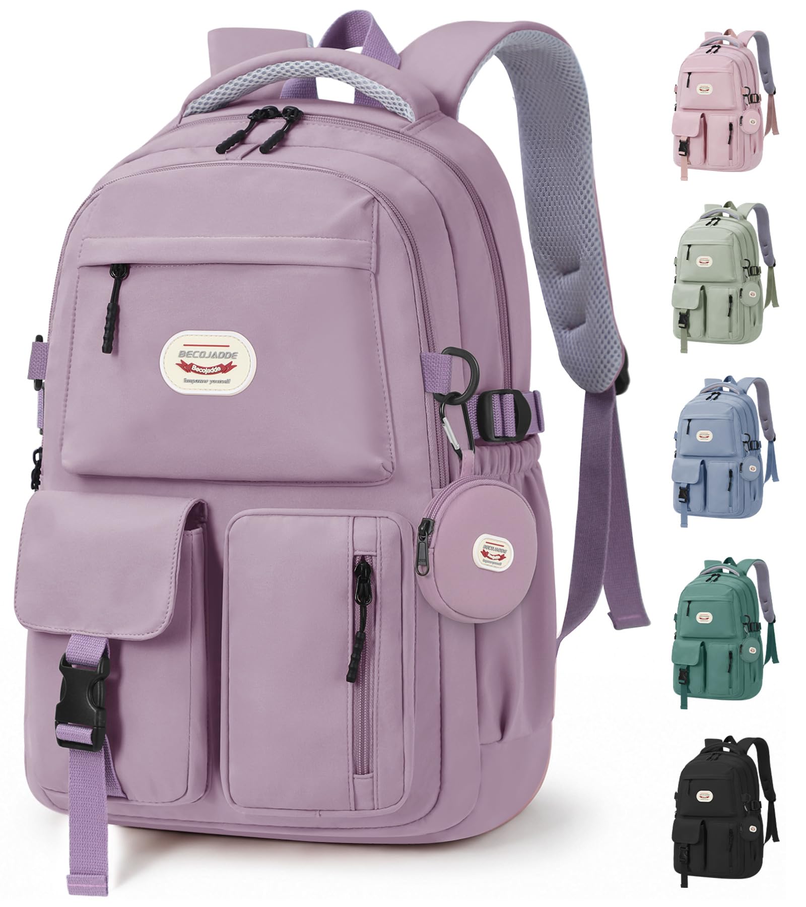 becojadde Lightweight School Backpack Womens, Cute School Bag for Girls, Laptop Rucksack Backpack for School Casual Daypacks Travel Backpack for College Work-picture-47