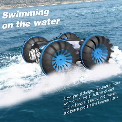 Miniatura 2 de FREE TO FLY Control remoto para coche barco camión 4WD 6CH 24Ghz agua terrestre 2 en 1 coche de juguete RC multifunción impermeable truco 1 16