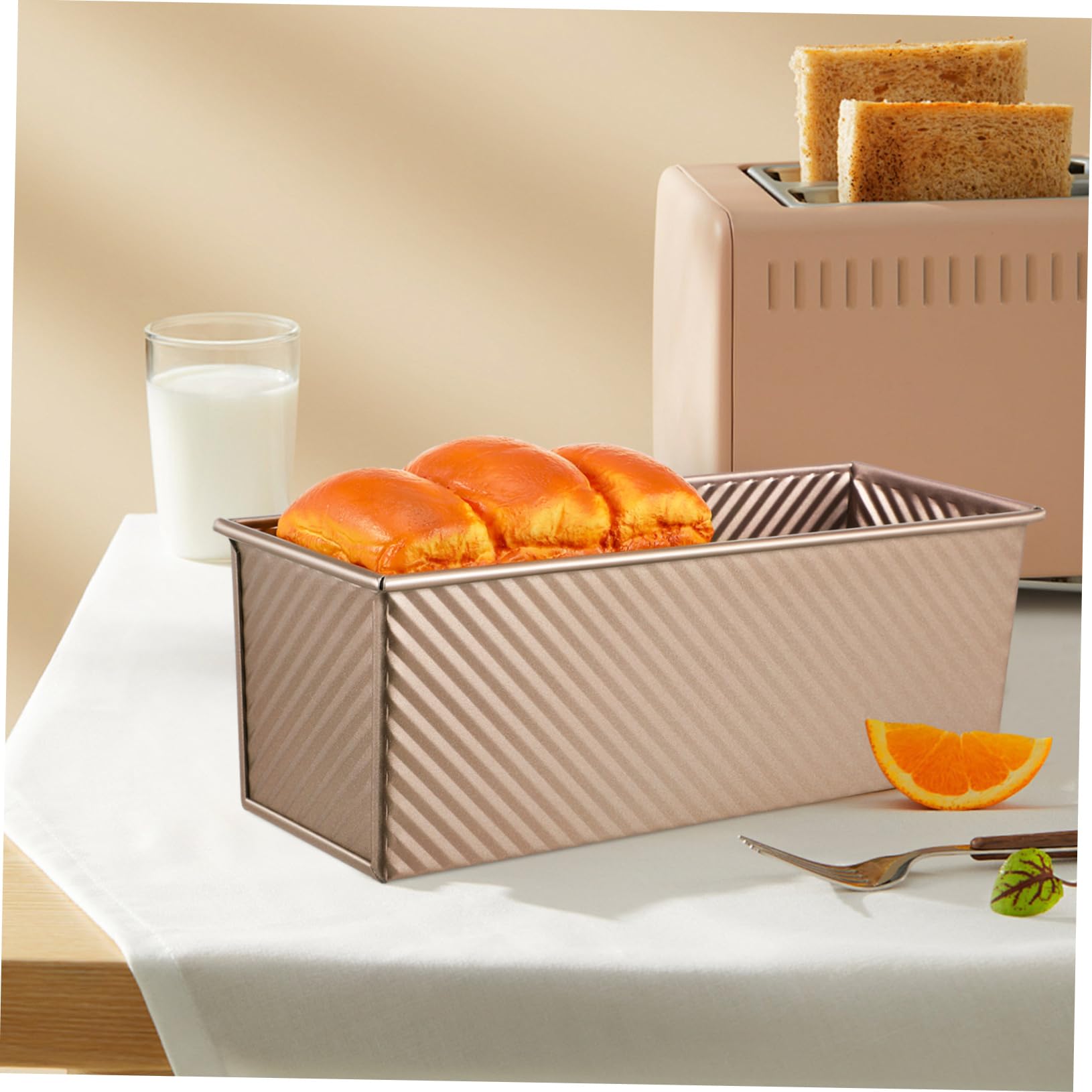 Längliche Brotbackform mit Deckel Antihaftbeschichtete Kastenform für Brot und Kuchen Rechteckige Backform mit Belüftungslöchern für Hobby und Profibäcker