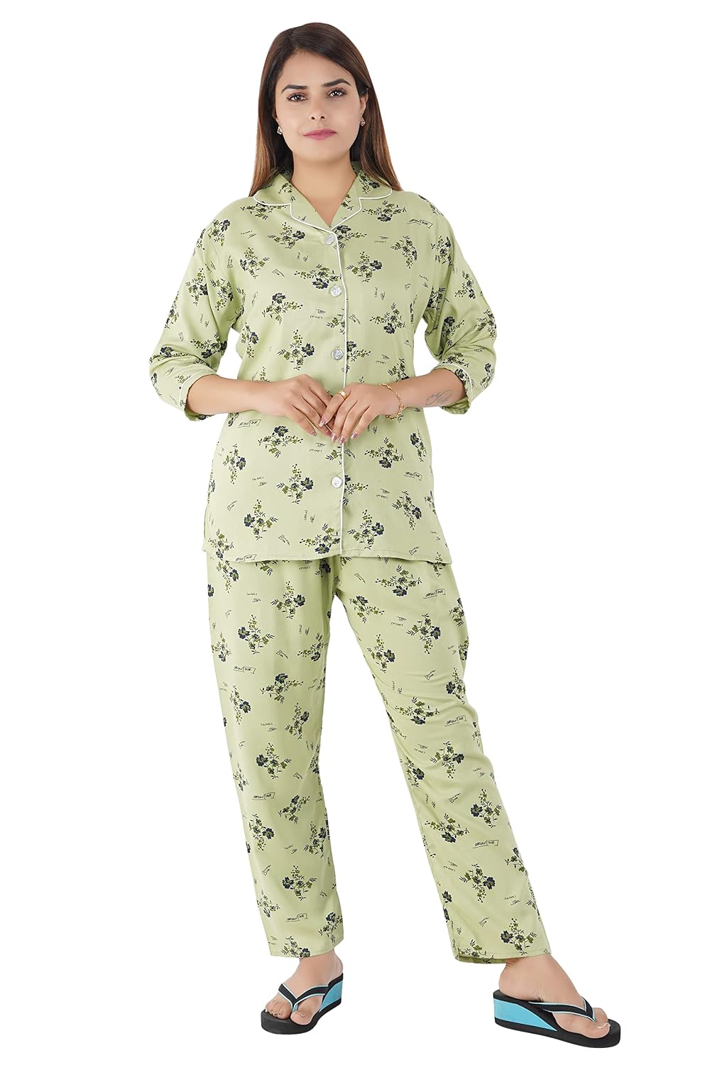 Kripto Katrox Rayon Cotton Night Suit/Night Wear Pyjama Set for Women & Girls