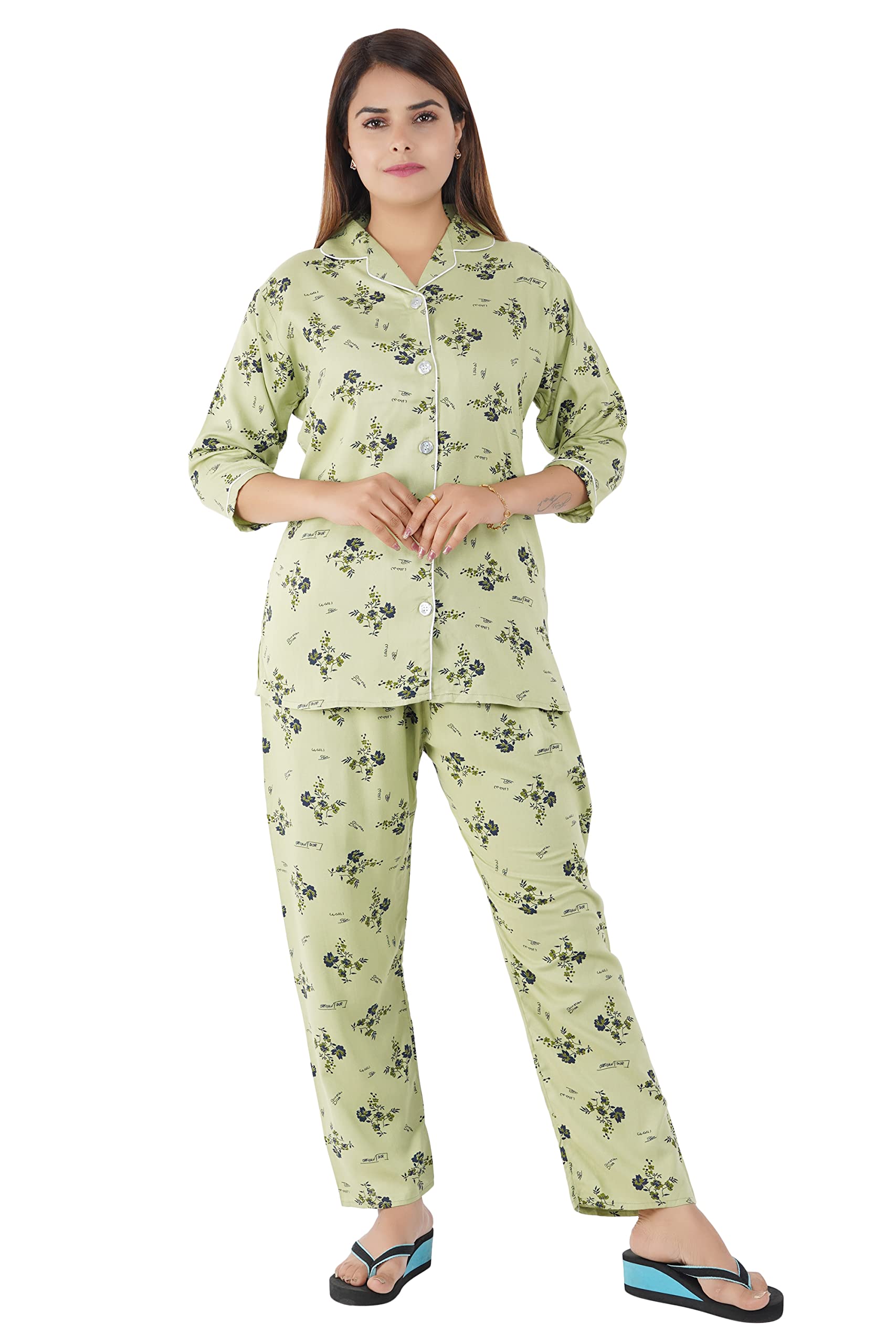 Rayon Cotton Night Suit/Night Wear Pyjama Set for Women & Girls-image-37
