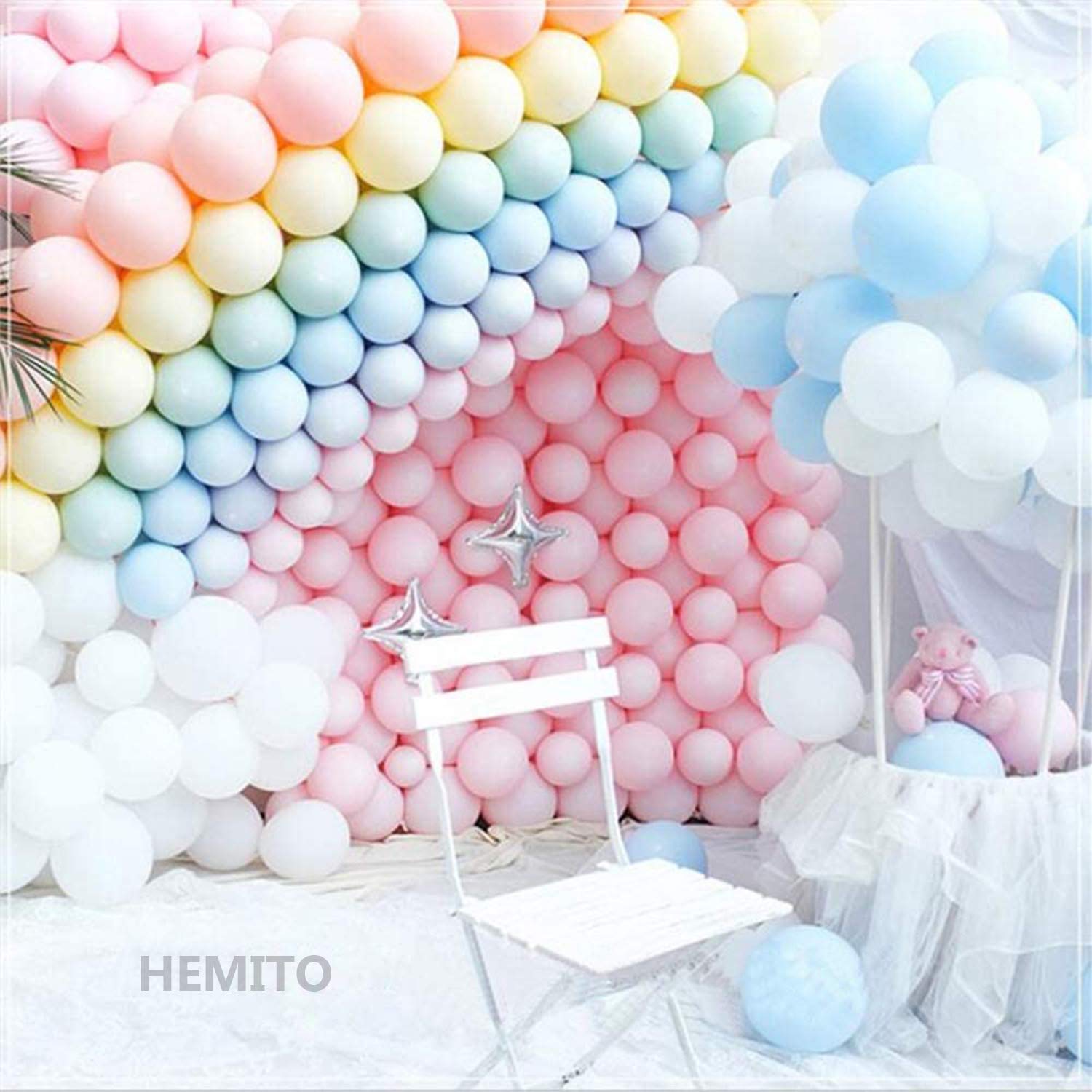 Hemito 12 Inch Premium Pastel Latex Balloons for Birthday, Wedding, Engagement, Anniversary, Pastel Baby Shower Decorations