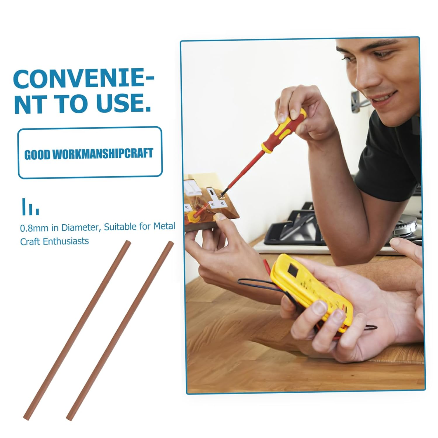 4pcs Copper Round Rods for Crafting Bare Metal Rods for Model Making and Handicrafts and Easy to Cut