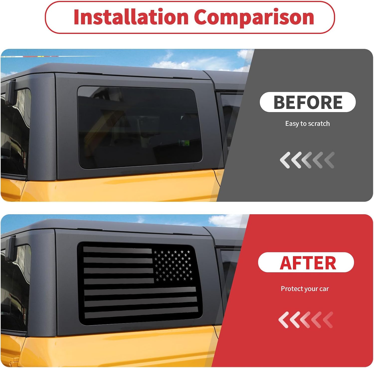 Linskip Rear Door Glass Decals Compatible with 2021-2025+ Ford Bronco, for 4Door Bronco Vinyl Decals, Precut Sticker for Bronco Accessories 4-door
