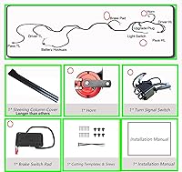 Vista 6 de Dr.Acces Kit de señal de giro para carrito de golf con interruptor de luz de freno de bocina, arnés de cableado de actualización de enchufe de 9