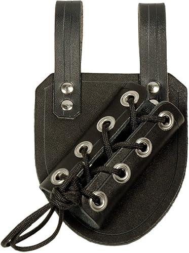 Daga Medieval Rana Cuero Negro, Negro -