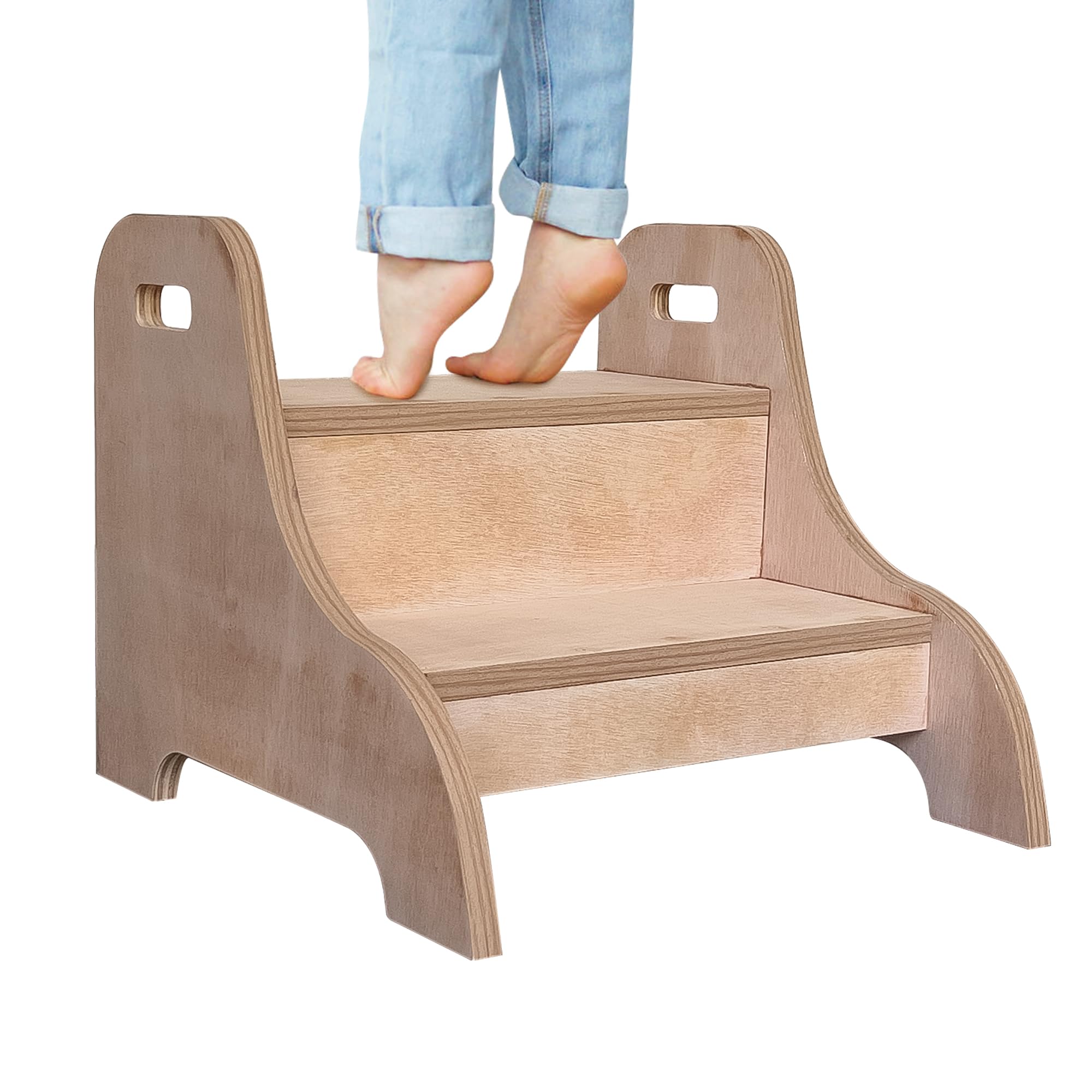 WonderVed Montessori Stool for Kids | Wooden 2-Step for Toddlers | Ideal for Kitchen, Bathroom & Nursery | Toddler Furniture for Sitting & Play | Learning Tower for Boys & Girls-image-46