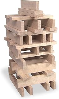 Vilac- Batibloc Classic planchettes en Bois Massif, 2135, 100 pièces, Marron