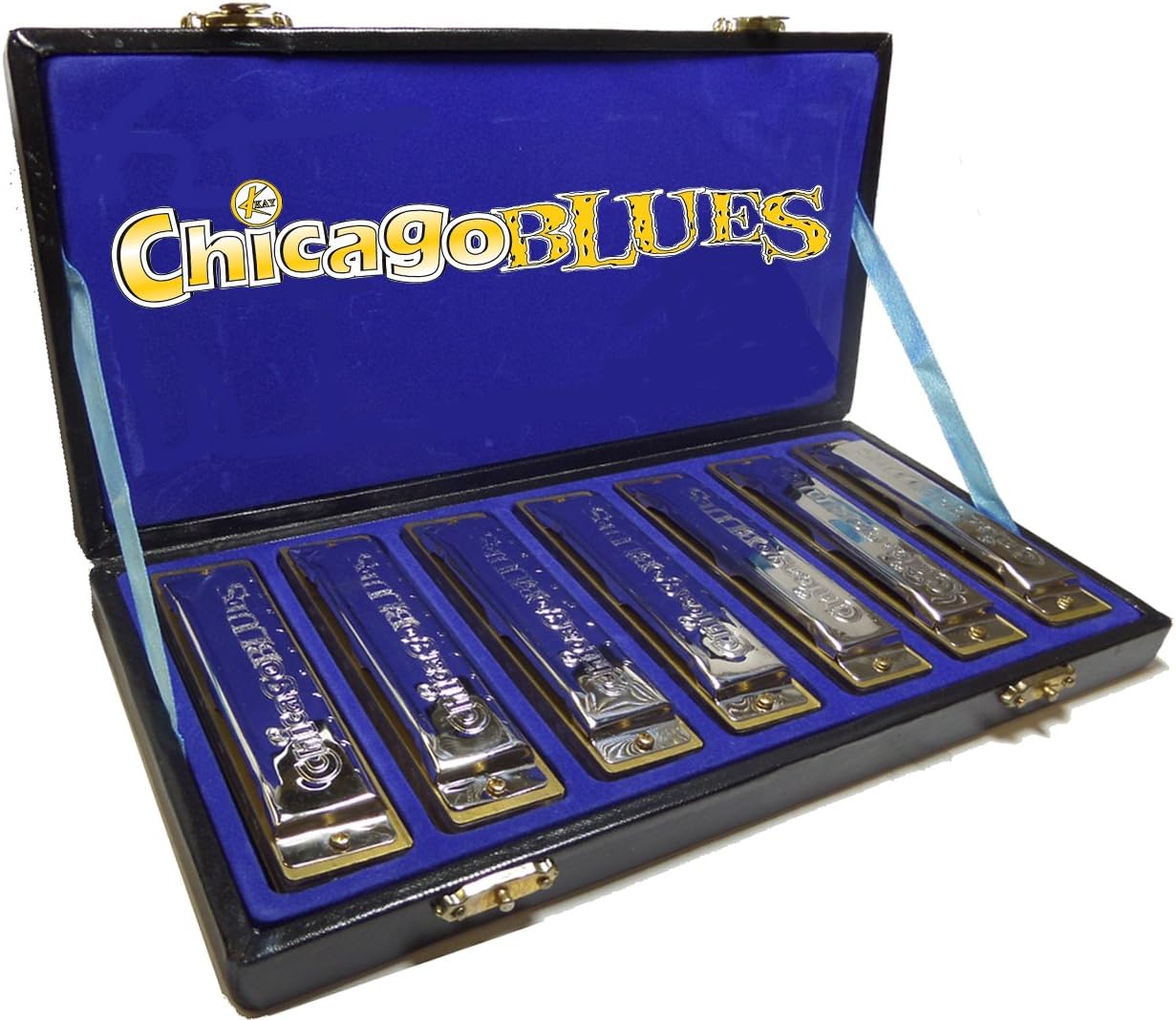 Chicago Blues KHCB-7A Complete 7 Major Key Harmonica Party Pack / Gift Set