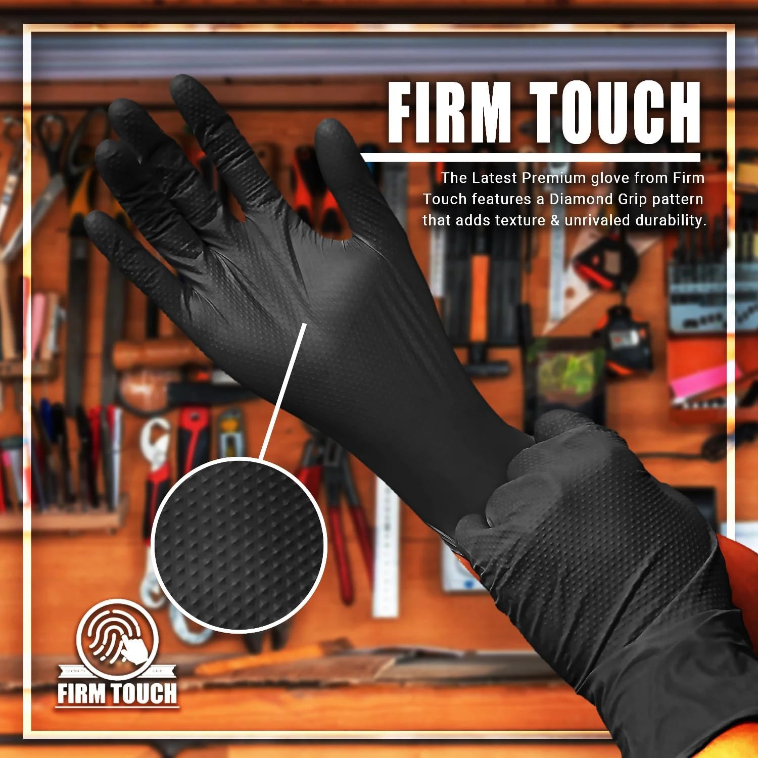 Glove Station Disposable Nitrile Gloves - 100-Count - Medical-Grade Non-Latex Gloves for Kitchen, Cleaning, and Cooking - Textured for Better Grip 8MM-XL-Black