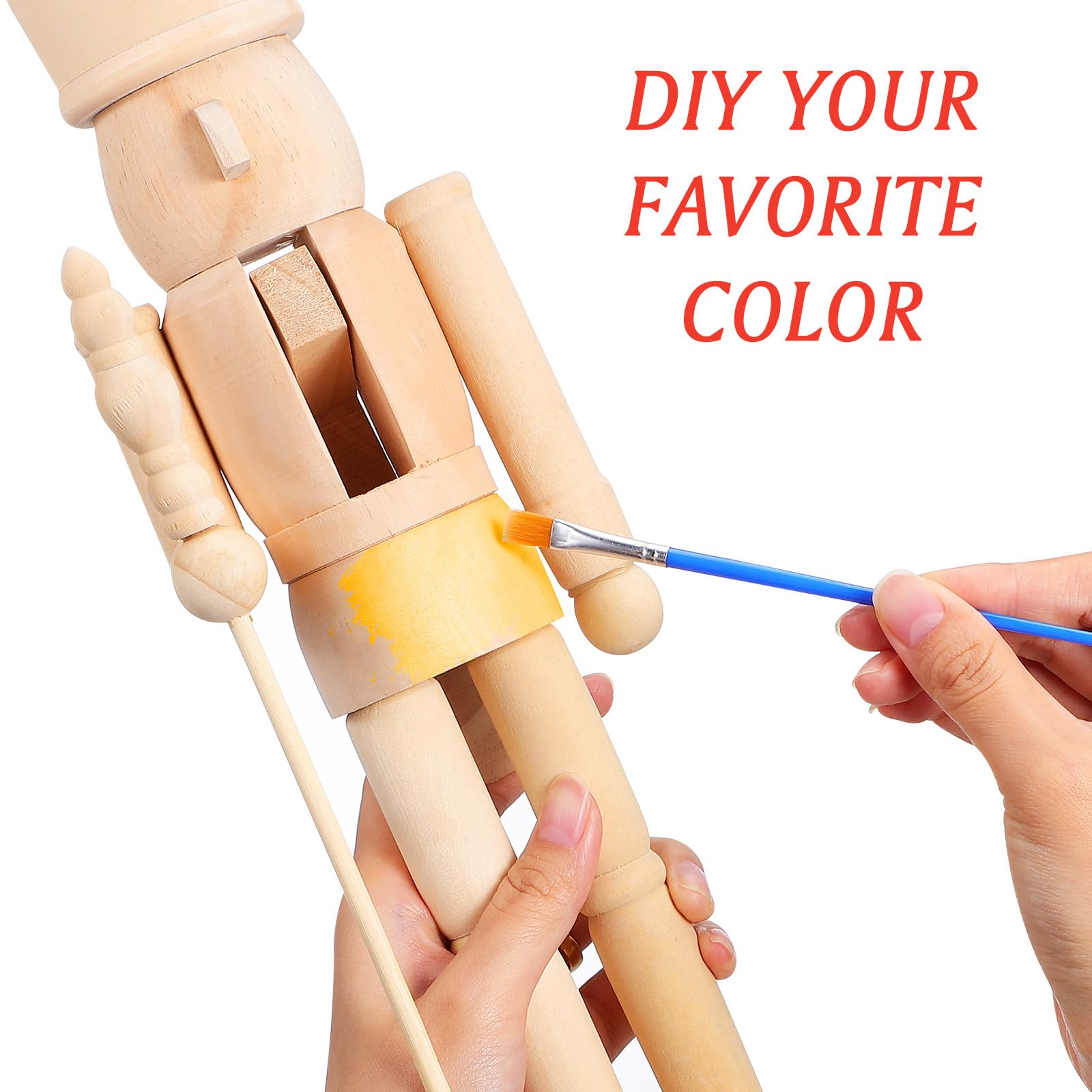 IMIKEYA Marionettenkönig Soldat Nussknacker Aus Holz Unvollendete Nussknackerfigur Aus Holz Figur Aus Soldat Figur DIY Unbemalter DIY