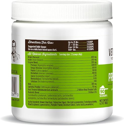 Miniatura 6 de Dr. Joseph's VetPro Complete Advanced Pre y probióticos en polvo para perros, 90 cucharadas, apoya la salud intestinal, diarrea, salud digestiva