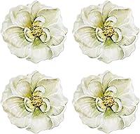 Vista 1 de UP UPware Magnolia - Platos de postre de melamina, platos pequeños en forma de flores, para aperitivos, aperitivos y guarniciones, verde, 7.5 x 7