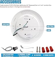 Vista 6 de ECOELER Luces LED de disco de montaje empotrado regulables de 6 pulgadas, 16.5 W, 1000 lm, luz de día de 5000 K, luz de techo de montaje