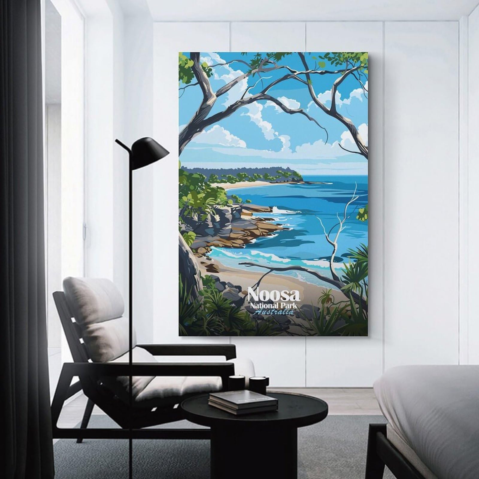 Junmoney Noosa National Park Australia Coastal View Canvas Wall Decor 16x24inch(40x60cm), for Corridors, Hallways Or Apartment Entries, A Stylish Accent for Home Entrances