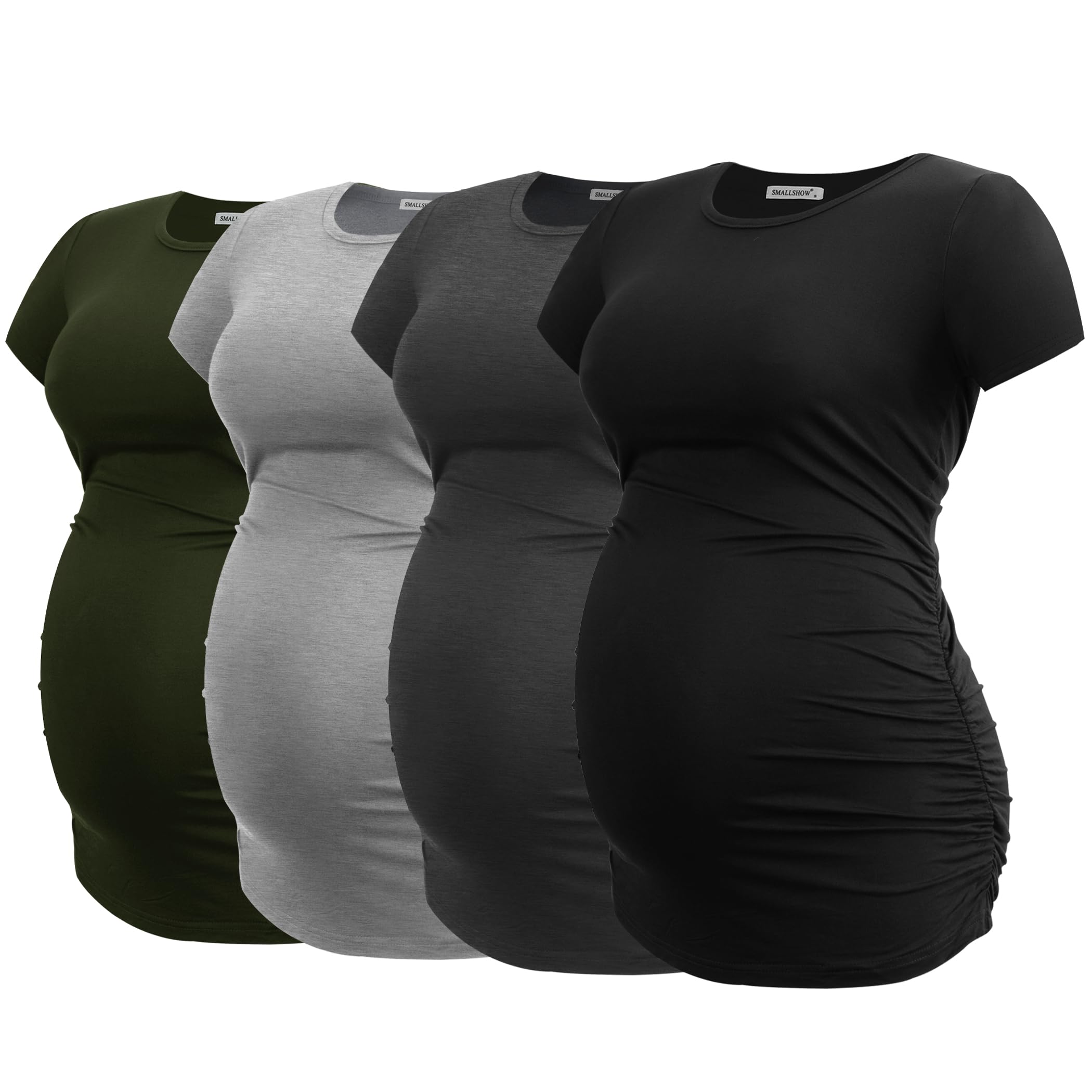 Smallshow Short Sleeve Maternity Tops 4-Pack