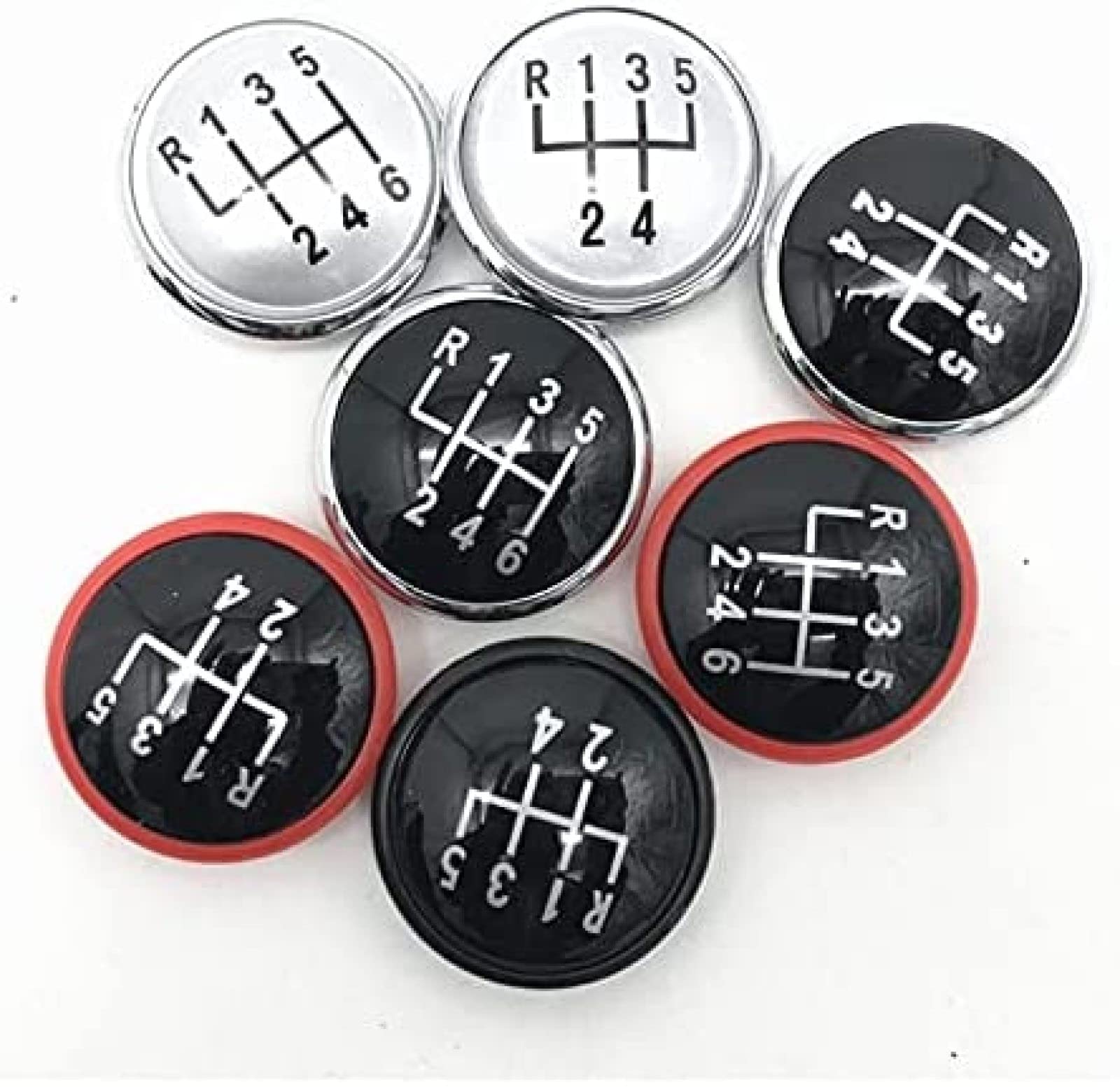 Funda para pomo de palanca de cambios de coche de 5/6 velocidades, emblema de emblema de repuesto para VW Golf, Jetta MK3, MK4 GTI, ajuste para Bora Fit para Polo Fit para Ibiza Fit para Caddy (C)