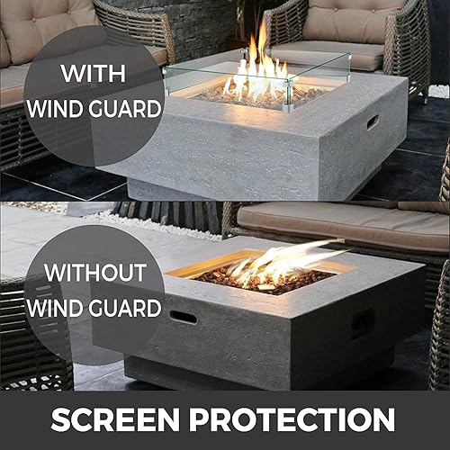 Miniatura 3 de FDS 997 - Protector contra el viento para hoguera, 20 x 20 pulgadas, cuadrado, 0.315 in de grosor, para fogata de fuego