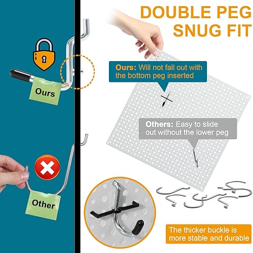 Miniatura 2 de Kit organizador de accesorios de tablero de clavijas, 148 piezas, cubos de tablero de clavijas, juego de tableros de clavijas para herramientas,