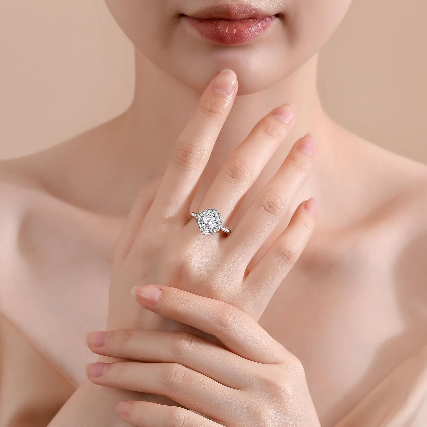 Moissanite Rings for Women D Color VVS1 Moissanite Engagement Ring S925 Sterling Silver Promise Wedding Rings for Women - Image 6