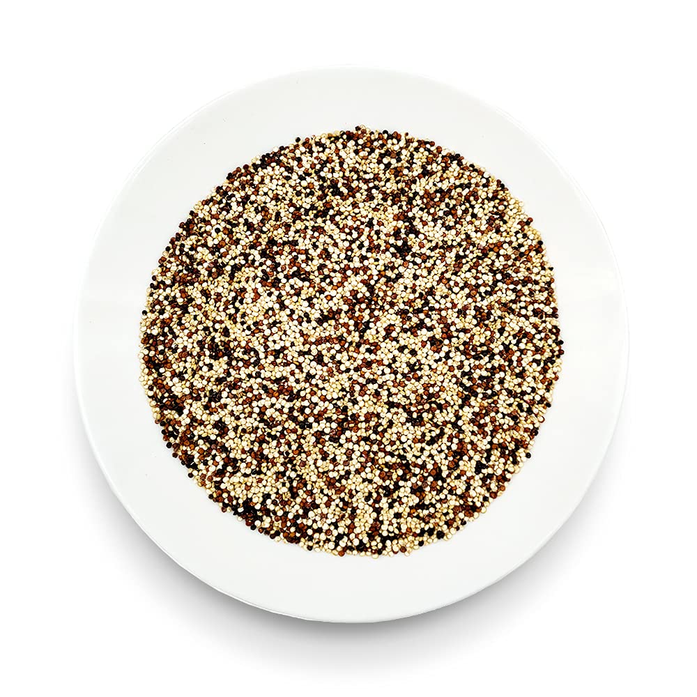 Oltresole, Quinoa Tricolore Biologica 5 kg, Mix di Quinoa Rossa, Bianca e Nera Bio, Superfood, Ricco di Proteine e Fibre, Ideale per Insalate, Zuppe e Piatti Vegani, Formato Convenienza