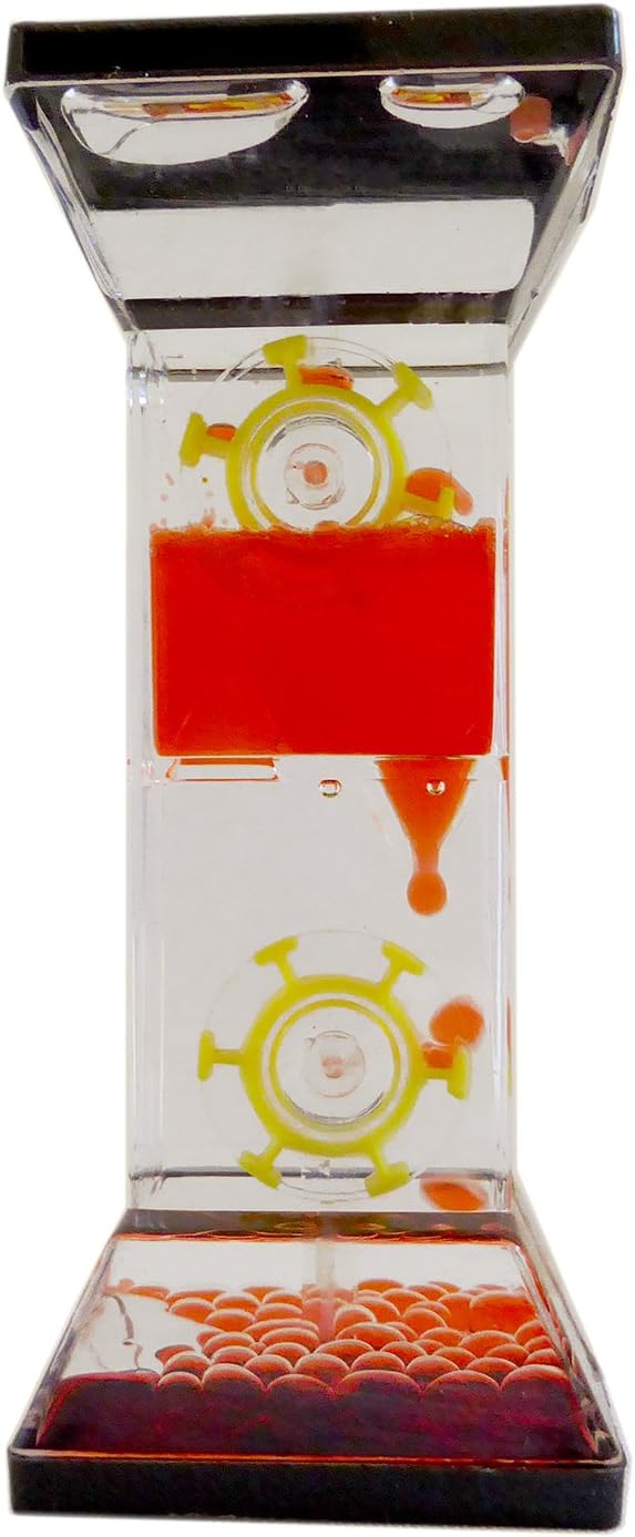 Dual Color Liquid Motion Zig Zag Timer Calming Bubbler Spinning Tumbler Wheels Colorful Z Desk Timers (Double Wheel Timer)