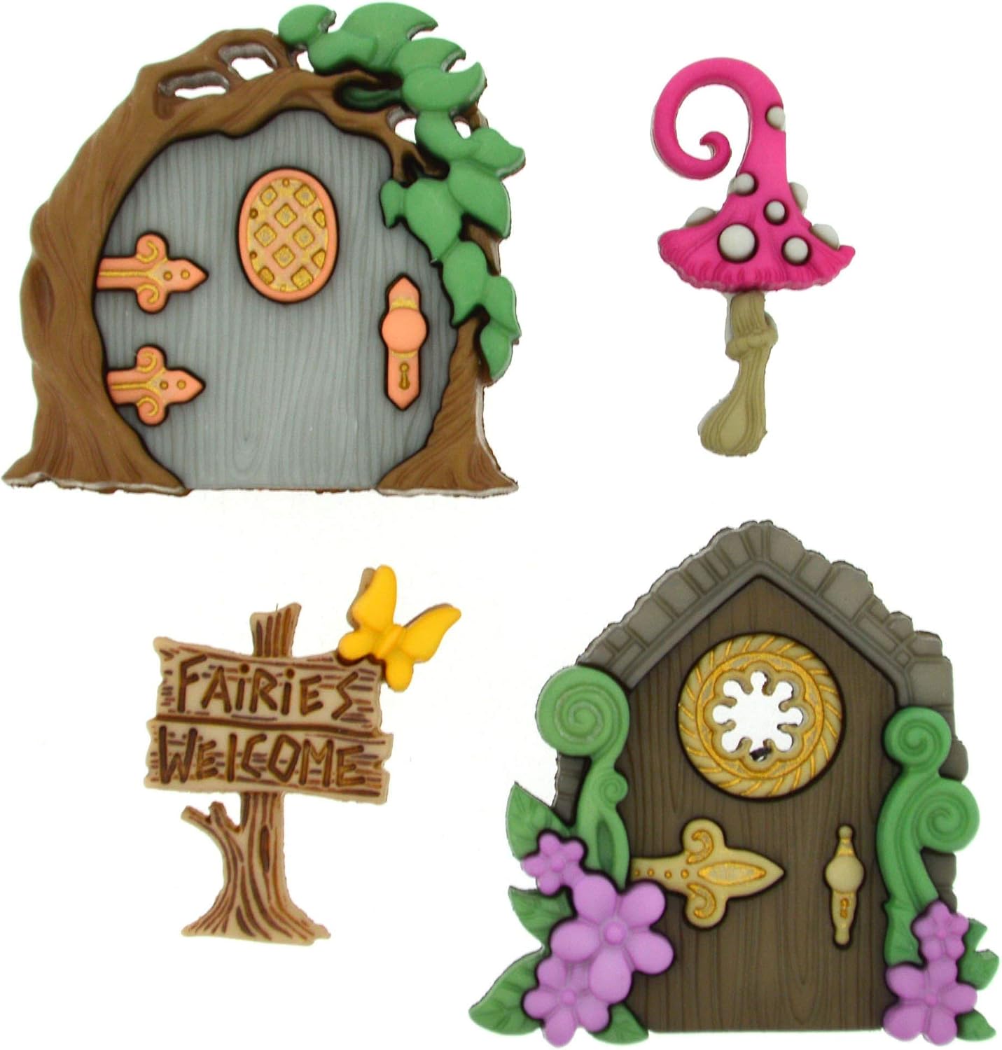 The Fairies Collection by Dress it Up Buttons and Embellishments - 6 Pieces - Believe in Farries