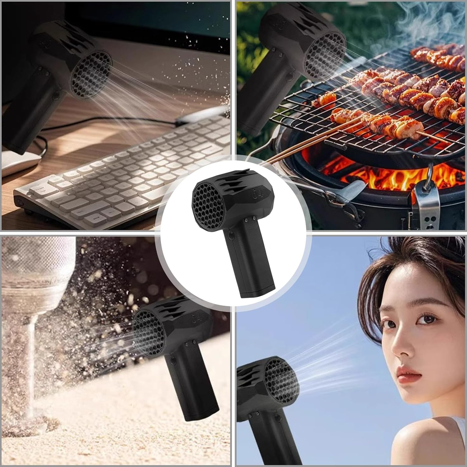 Rechargeable Air Blower Adjustable Handheld Fan Blowers Ideal for Car Electronics and Household Tasks Cordless Blower