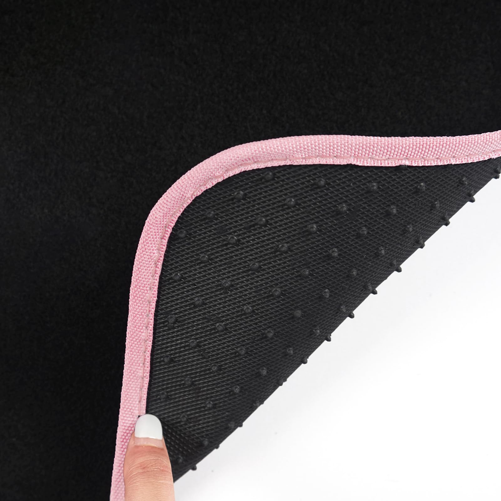 August Auto Universal Fit Pink and White Trim Design Carpet Car Floor Mats Fit for Sedan SUVs Truck — view 7