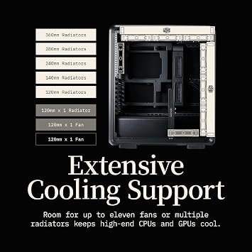 Cooler Master MasterFrame 500 Mesh aRGB Black Freeform 2.0 Modular Platform Open-Air ATX Mid-Tower Case, Aluminum Frame,Dual 200mm aRGB Fans, 390mm GPU Max, 360mm AIO Max, Type C, Tempered Glass
