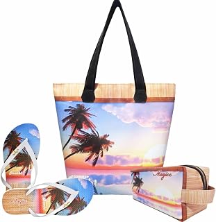Kit Praia Feminino Summer Beach, Bolsa, Necessaire e Chinelo - Magicc