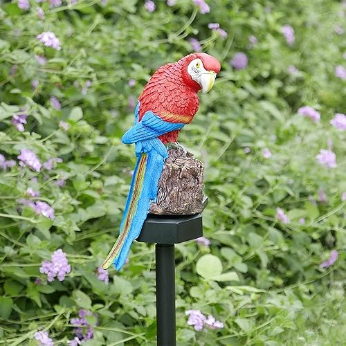 Miniatura 2 de Estatuas de jardín erizo decoración de patio y loro luz solar estacas al aire libre