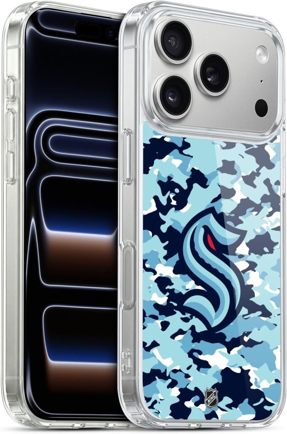 Head Case Designs Officially Licensed NHL Camouflage Seattle Kraken Gel Case [Military Grade Protection] Compatible with Apple iPhone 17 Pro