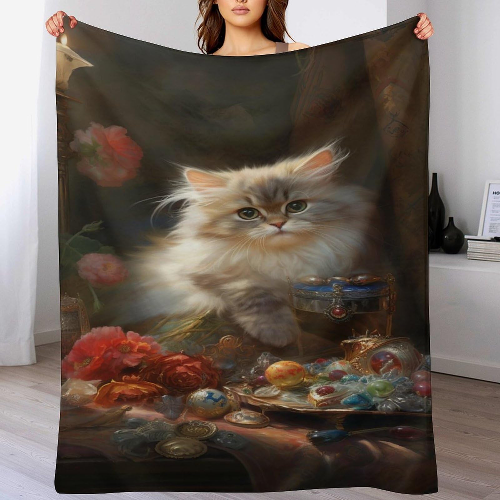 Couverture chat douce et cocooning pour s'envelopper de bien-être pendant vos soirées télé