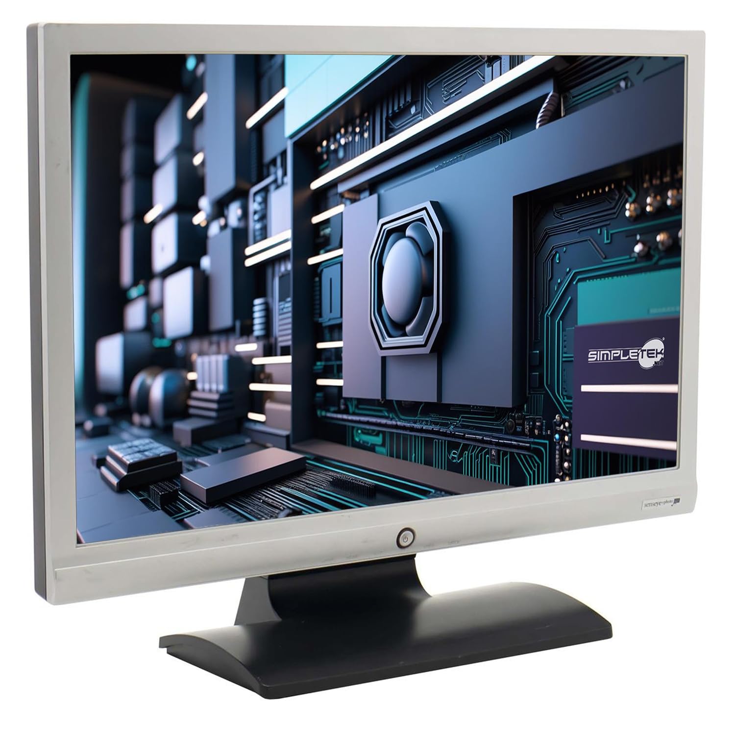 SIMPLETEK - Monitor LCD 19" 16:10 |1440x900, 5 ms, VGA, Montaggio VESA | Ideale per Ufficio, DVR, Postazioni Fisse | Cavo di Alimentazione e VGA Inclusi (Ricondizionato)
