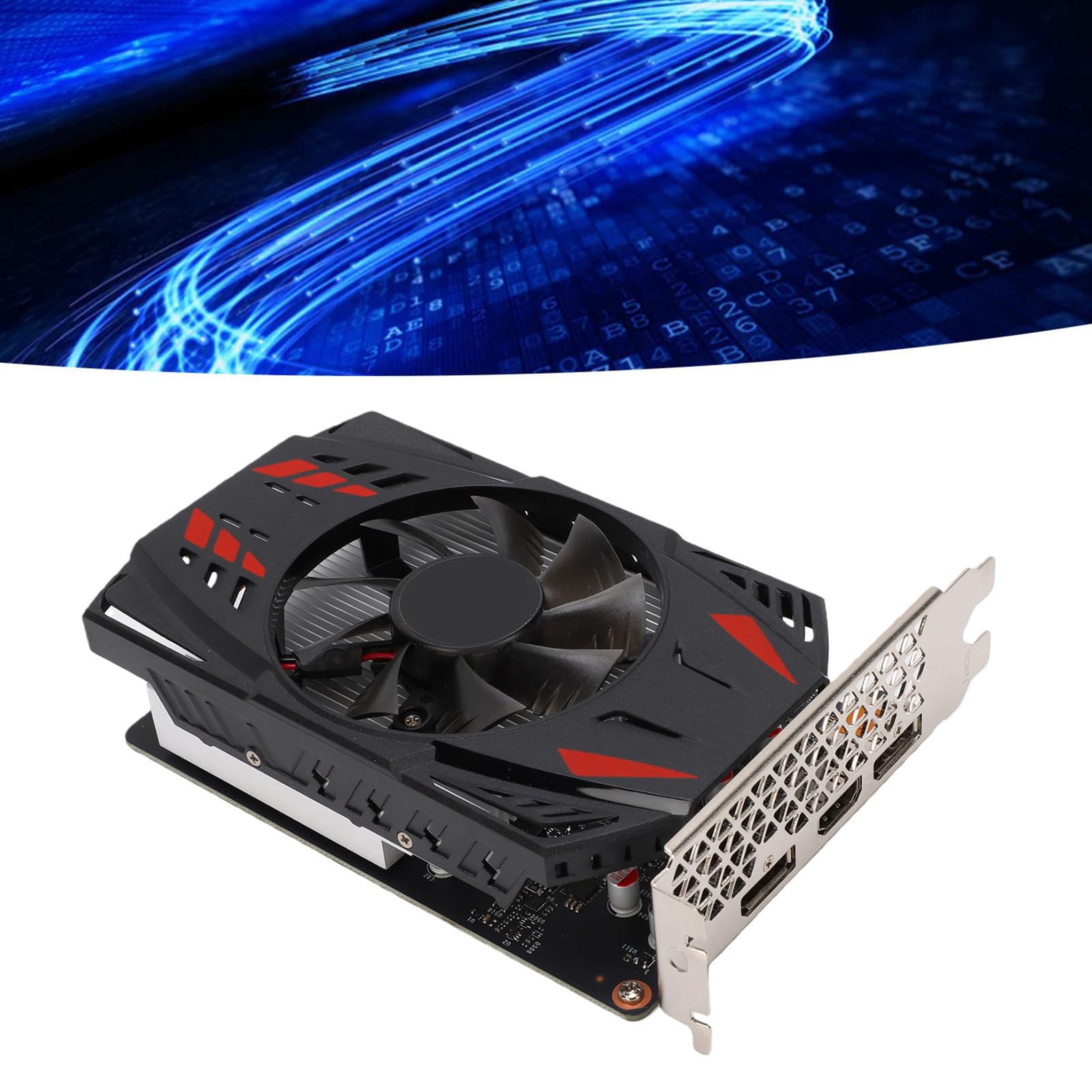 Jectse Scheda Grafica, GPU da Gioco GDDR6 da 4 GB a 128 Bit con PCI Express 3.0 X16, Supporto 1080p 1440p, Raffreddamento a Ventola Singola per Giochi per Computer