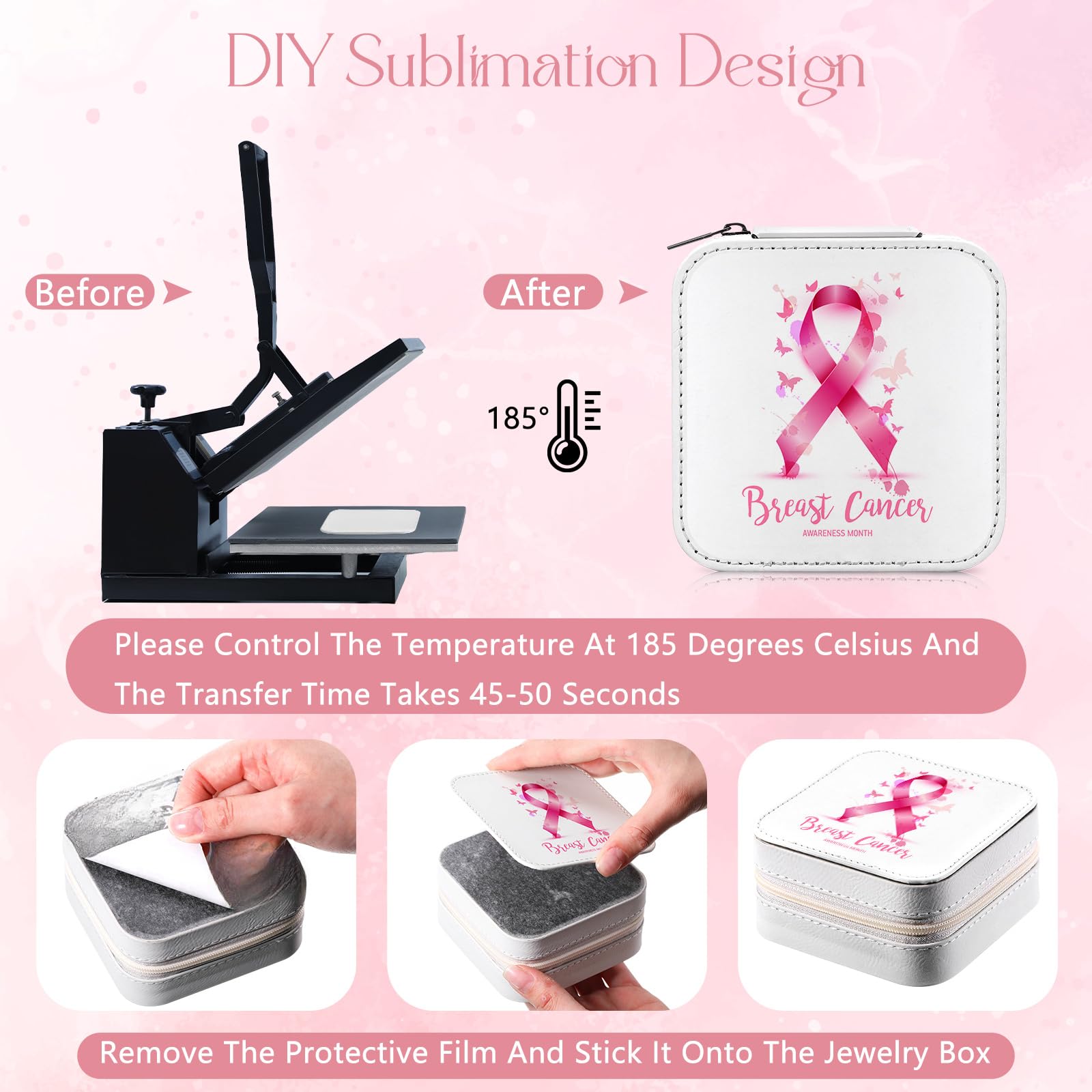 Tondiamo 6 Stück Sublimationsreise-Schmuckkästchen, kleine Reise-Schmuckschatulle, tragbarer Schmuck-Organizer für Reisen, Geschenke für Frauen, Mädchen, Abschlussfeier, Brautjungfer, Hochzeit,