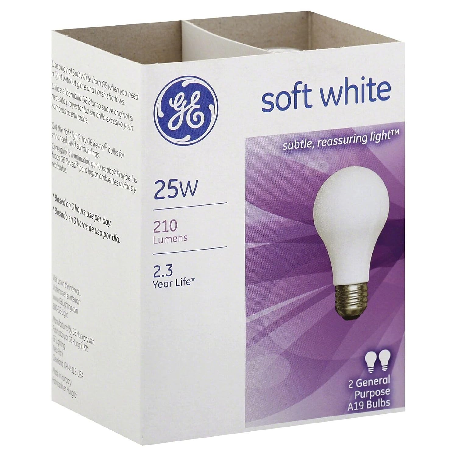 General Electric Ge Soft White Light Bulbs 25 W 210 Lumens A19 Med Base 4-1 4 In Pack