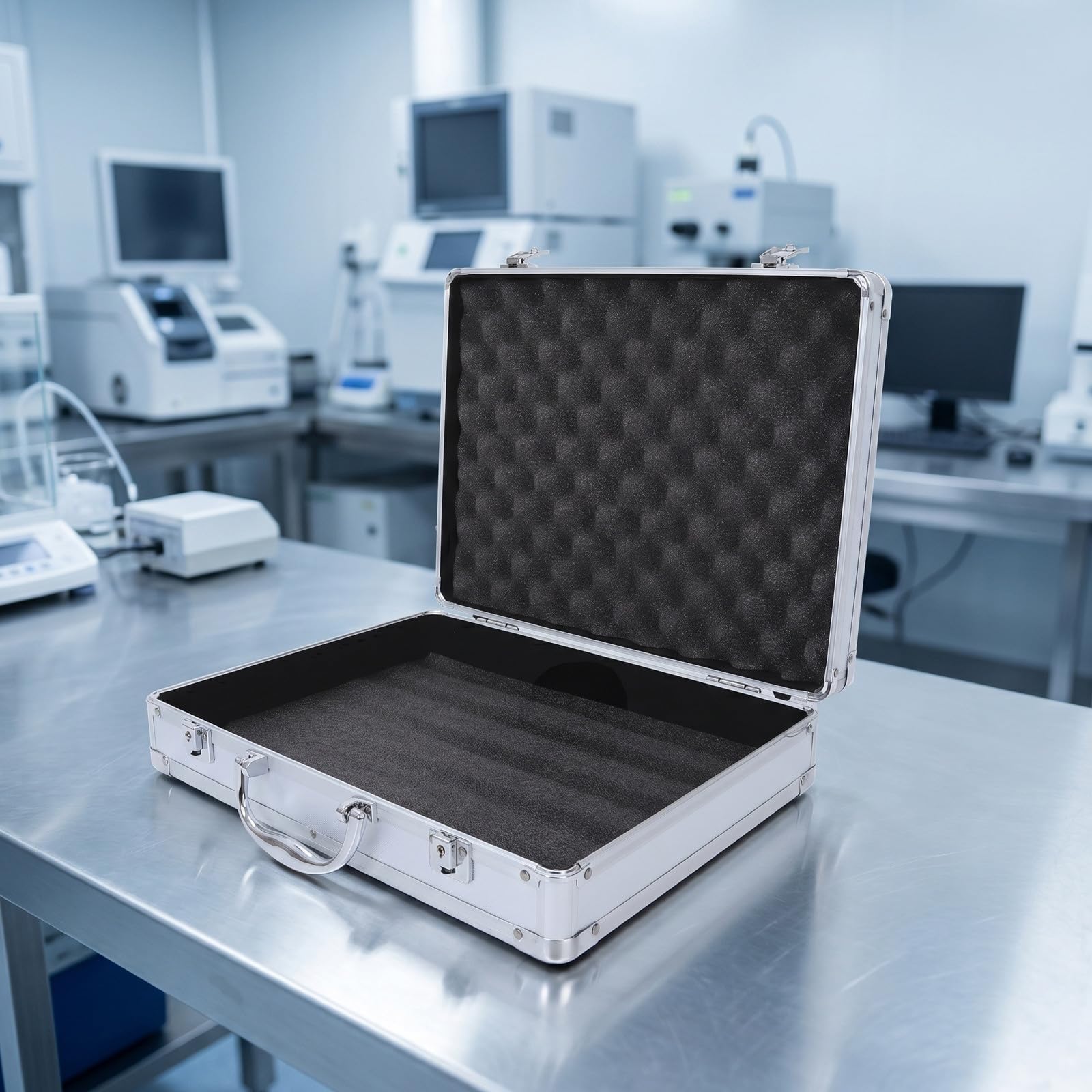 Maleta de Aluminio Portátil Antichoque de Gran Capacidad | Plata, Aleación de Aluminio, Fácil de Transportar, para Oficina y Viaje de Negocios