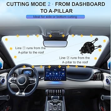 Auto Windshield Glass Removal Tool Kit with 200mm Heavy-Duty Suction Cup, Self-Locking System, Reinforced Cutting Wire, Windshield Cut-Out Tool & Accessories for Fast, Safe Glass Removal