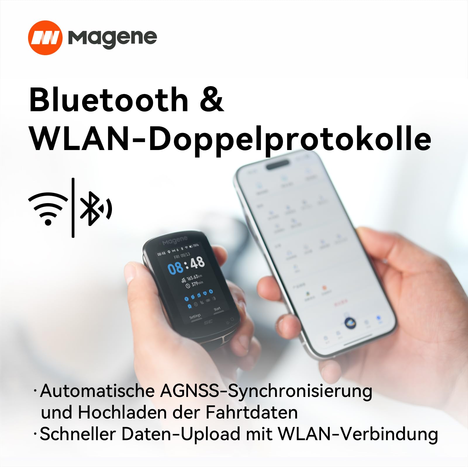 Magene C506SE GPS Kabellos Fahrradcomputer, Streckennavigation, 2,4-Zoll-wasserdichte-Farbbildschirm, WiFi&Bluetooth, Benutzerdefinierte Daten, 11 Sprachen
