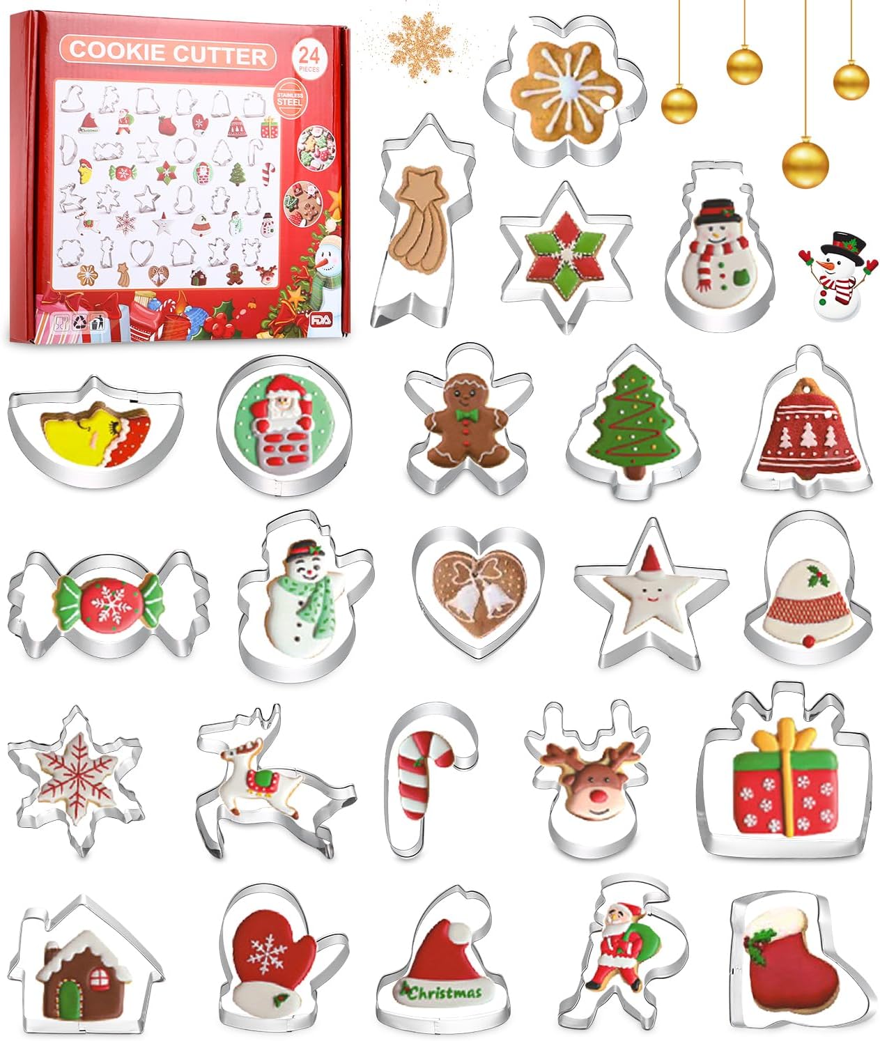 26-teiliges Weihnachts-Ausstechformen Set Aus Edelstahl – Für Plätzchen, Fondant & Deko