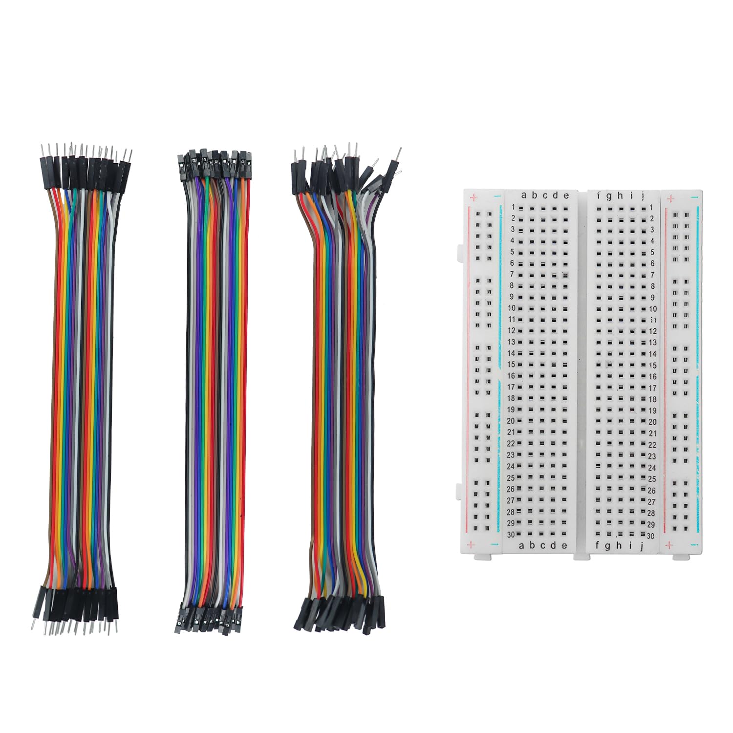 Electronic Spices Breadboard Solderless 400 Tie Points with 60pcs Jumper Wires (20cm) (Male-Female, Female-Female, Male-Male) for Experiment With Cirucuit Designs-picture-26
