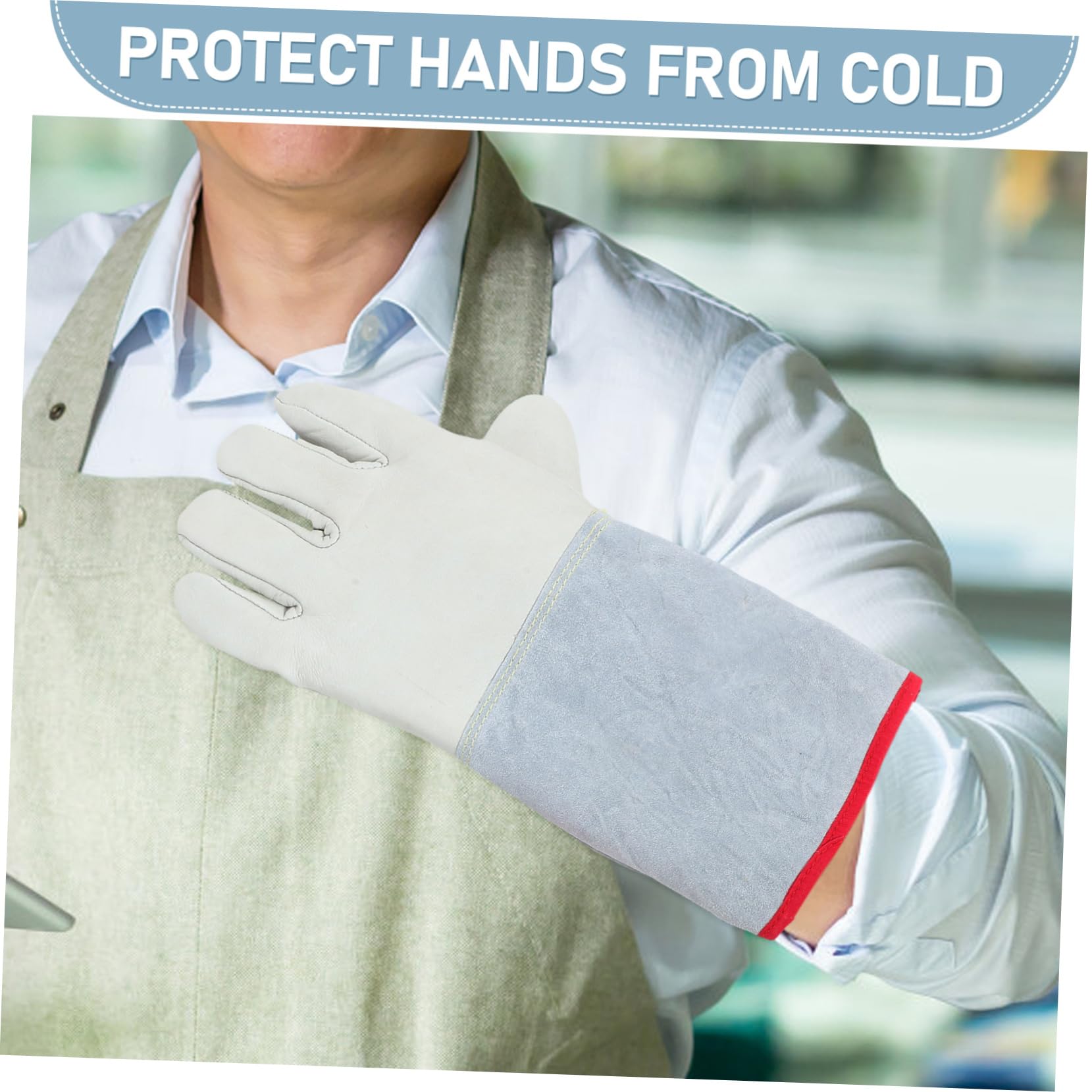 SEWACC Guantes Térmicos de Trabajo para Frío Alta Durabilidad y Protección, de Piel de Vaca y Algodón, Ideales para Uso en Congeladores y Camiones Refrigerados