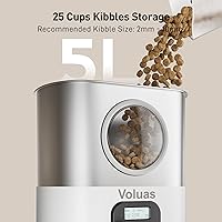 Vista 5 de VOLUAS Comederos Automáticos para Gatos para Dos Gatos, Comedero para Mascotas de Acero Inoxidable de 5L para Gatos y Perros, Comedero Cronometrado