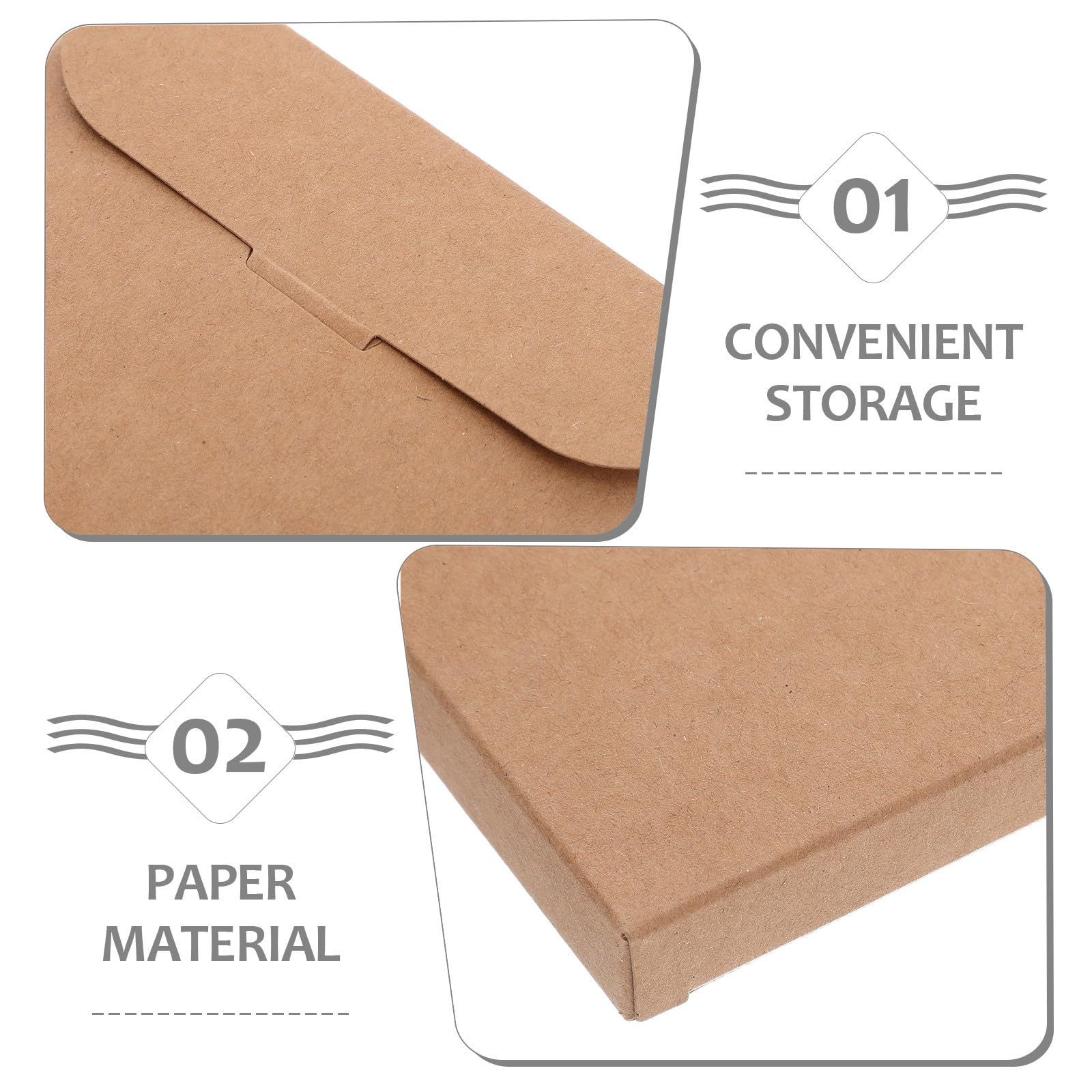 Scatola di Carta Kraft 50 Pezzi per Cartoline e Buste Vuote Design Semplice e Raffinato per Progetti Fai da Te e Uso Ufficio
