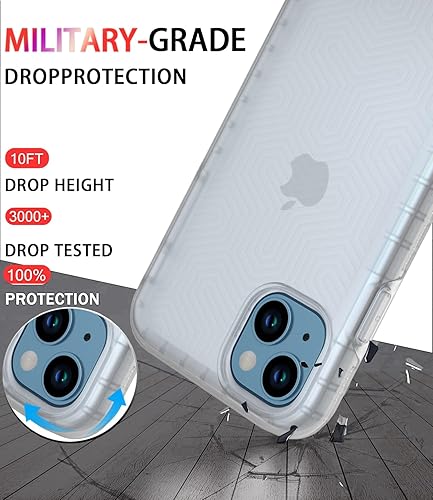 Miniatura 2 de Diverbox Funda para iPhone 13 a prueba de golpes a prueba de caídas protector de pantalla de vidrio templado, funda de protección resistente para