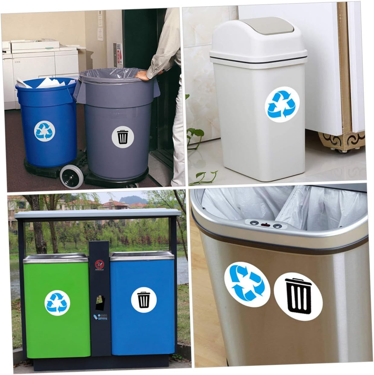 DECHOUS 1set Self-Adhesive Garbage Sorting Label Stickers of Waste Container Decals PVC Decals for Classification Office Outdoor Use